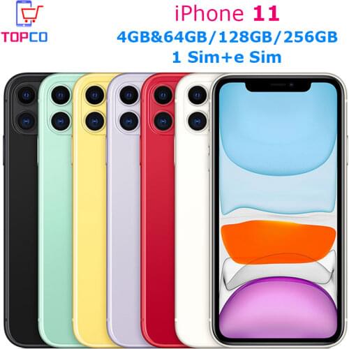 Genuine Apple iPhone 11 Mobile Phone 4G LTE 6.1" Hexa-core A13 Dual 12MP RAM 4GB ROM 64GB NFC Dual SIM/Single SIM
