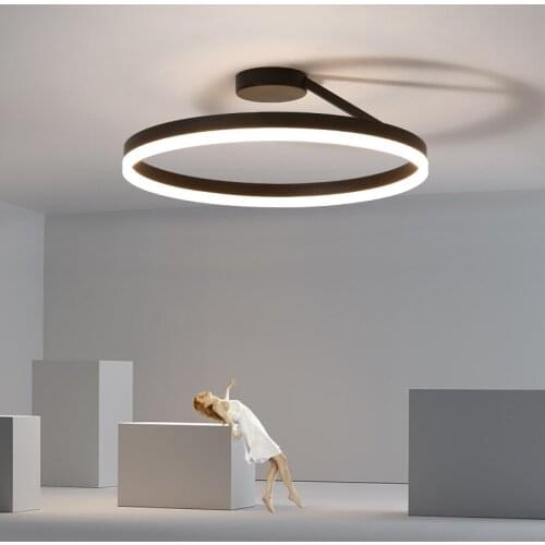 Modern LED Ceiling Light Nordic Designer Bedroom bedside Restaurant Ceiling Lamp Single Circle White/Black Simple Home Lighting