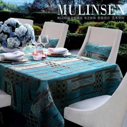 Mediterranean blue tablecloths hotel table cloth trade European-style neo-classical new coffee table pad cover cloth tablecloths