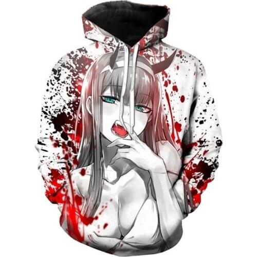 Anime Cosplay Sweater Hoodie Dear Franks DARLING In The Zero Two Men Women 3D Printed Sweater Sweatshirt Halloween Costume S-5XL