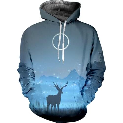 IFPD EU/US Size Animal Deer Hoodies Space 3D Print Sweatshirts Elk Mens Clothes Women Funny Plus Size Harajuku Casual Pullover