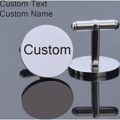 Personalized Cufflinks Letters Engraved Mens Cufflink Custom Metal Lettering Customize Suit Shirt Cuff Links Men Accessories