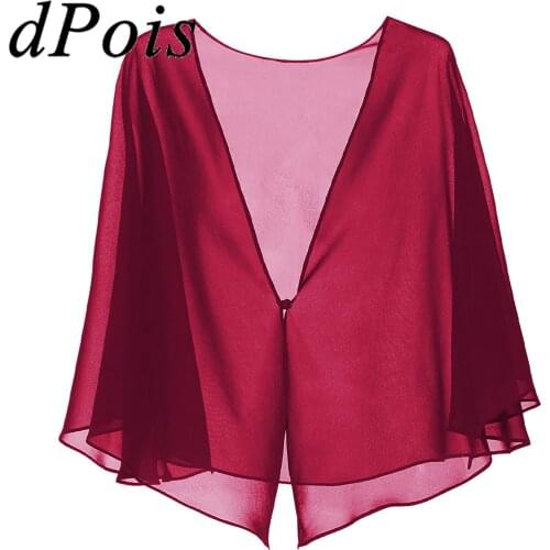 Fashion Womens Chiffon Bolero Shawls Shrug Elegant Boleros Evening Dress Cape Femme Mariage Cape Wedding Bridal Wrap Cover Ups