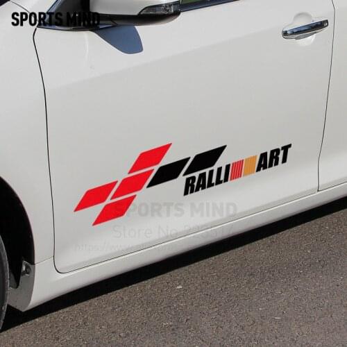1 Pair Sports Mind RALLI ART Door Car Sticker Car-Styling For Ralliart Mitsubishi Outlander Asx Lancer Pajero L200 galant colt