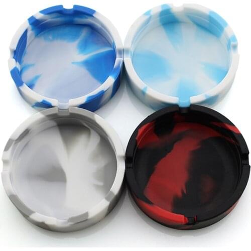 1pcs Silicone Smoke Ashtray 83mm Ashtray Circular Shape Diameter Herb Tobacco Smoke accessories Cigarette Case As Gift