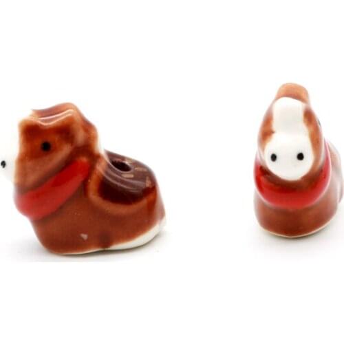 10pcs 17*18mm Original vintage Ceramics Animals beads Girl Bracelet Good Lucky Bracelet cute horse Lover Bracelet Jewelry gift