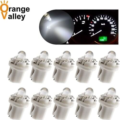10pcs Blue Red White T5 Car Auto Gauge B8.5 1SMD LED Indicator Speedo Dashboard Side Light Bulb 12V