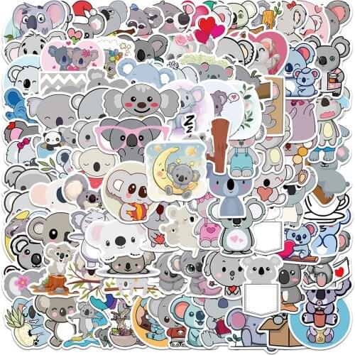 100PCS Cute Cartoons Koala Decal Sticker DIY Luggage Stationery Water Bottle Notebook Pegatina For Girl Kawaii Animal Sticker
