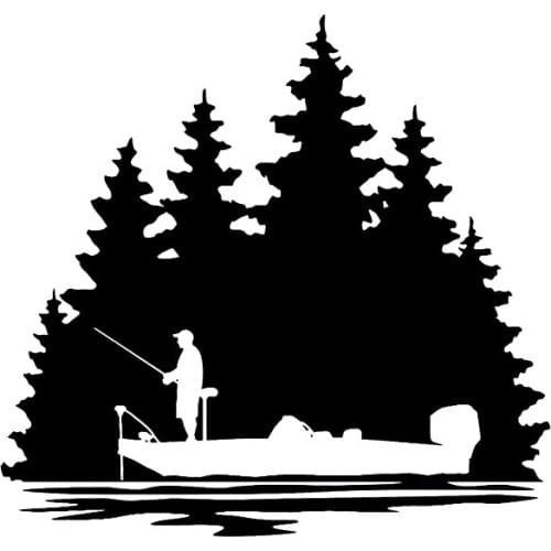 17*16.2cm Bass Fishing Boat Nature Scene Vinyl Decal Sticker Funny Car Window Bumper Novelty JDM Drift Vinyl Decal Sticker