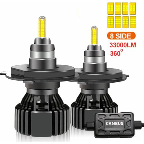 2PCS 360 Canbus 33000LM 110W H4 H11 LED 9012 HIR2 H7 H1 H3 H8 D1S D2S HB3 9005 HB4 9006 Led Car Headlight 6000K Fog Lamp 12V