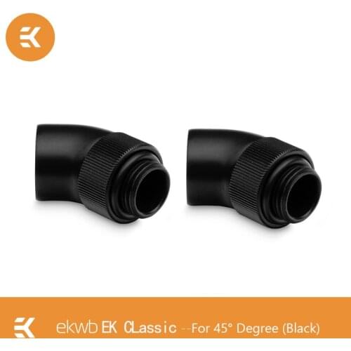 2PCS EKWB Classic Series 45 Degree Adapter Fittings With G1/4" Thread Liquid Loop 90 Elbow 360 Rotary