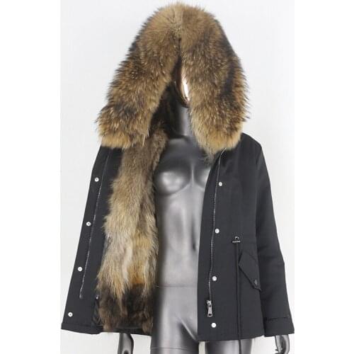 2021 New Waterproof Parka Real Fox Fur Coat Natural Raccoon Fur Collar Winter Jacket Women Warm Outerwear Removable Warm