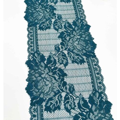 3y/lot 22cm Teal Blue Non-Elastic Stretch Lace trim Skirt Hem Underwear Sewing Craft DIY Apparel Fabrics Lace Lingerie