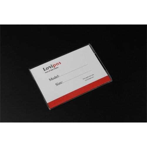 90*60mm thickness 2m 50 pcs Acrylic Label Holder POP Price Sign Tag Label Name Logo Name Card Holder Display frame Sleeve Case