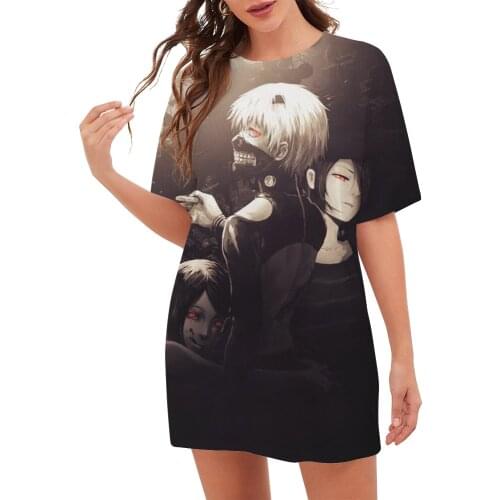 CLOOCL Brand Women T Shirt Anime Tokyo Ghoul Printing Female Short Sleeve T-shirt 3D Cartoons Loose Tees Womens Streetwear Tops