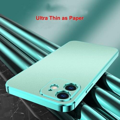 For iPhone 13 Pro Max Mini 12 11 XS XR X SE 2020 7 8 Plus Case Light Thin Soft Matte Plating Cover Camera Protector Lens Funda