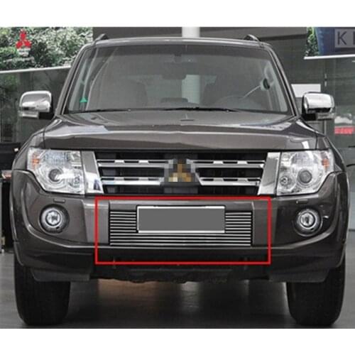 For Mitsubishi Pajero 2012 2013 2014 2015 High quality stainless steel Front Grille Around Trim Racing Grills Trim Car-styling