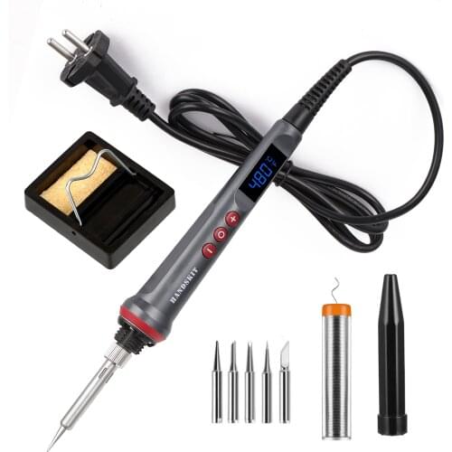 Handskit Electric Soldering Iron 110V 220V Adjsutable Temperature soldering Iron kit for solder wire Welding Stand Tools