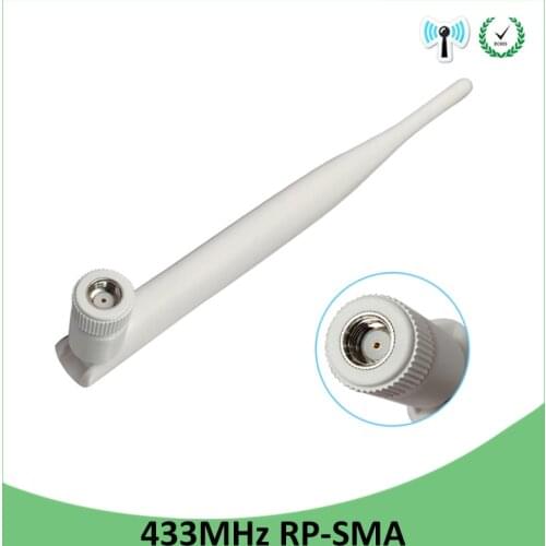 433Mhz Antenna LORA 5dbi WHITE LONG 433 mhz RP-SMA Connector Rubber waterproof directional antenne wireless Receiver for Lorawan