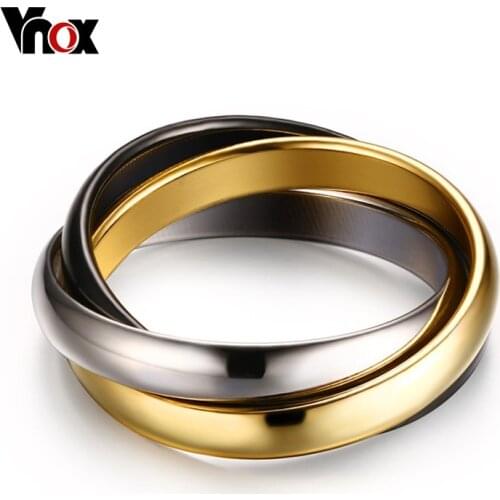 Classic Wedding Bands Rings For Women 3 in 1 Ring Sets Stainless Steel Cute Jewelry USA Size