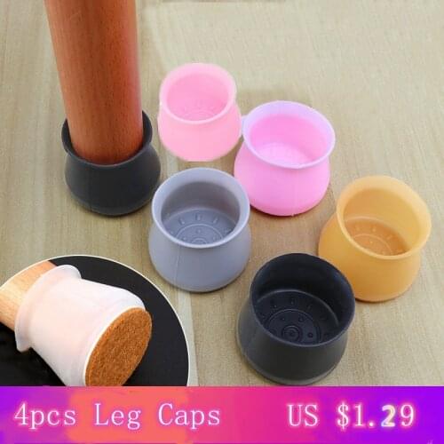 Table Chair Leg Caps Furniture Silicone Feet Protector Non-slip Pads Round Wood Waterproof Rubber Anti-Scratch Floor Leg Cover