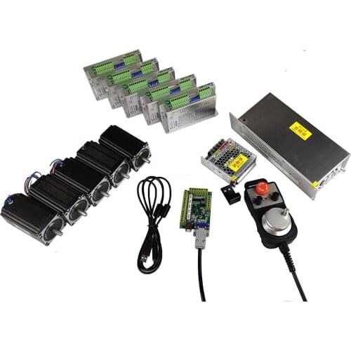 CNC Kit Mach3 Motion Control System Kit USB 556 stepper motor driver 3nm nema23 stepper motor emergency stop handwheel