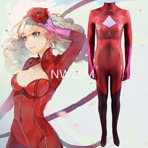 Ann Takamaki Cosplay Persona 5 Phantom Thief Panther Cosplay Costume Including whip and boots cover BODYSUIT