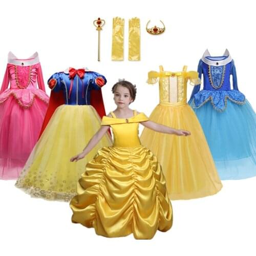 Summer Girls Dress Birthday Cosplay Party Long Tails Costume Children Fancy Robe Girls Princess Dresses Halloween Clothes 3-8y