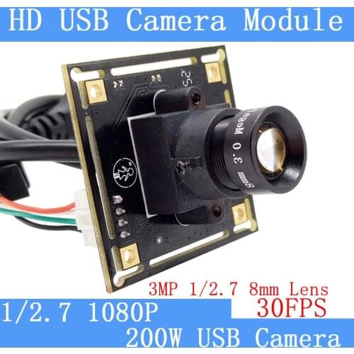 PU`Aimetis Mini Surveillance camera 1080P Full Hd MJPEG 30fps High Speed 3MP 8mm Lens CCTV Android Linux UVC USB Camera Module
