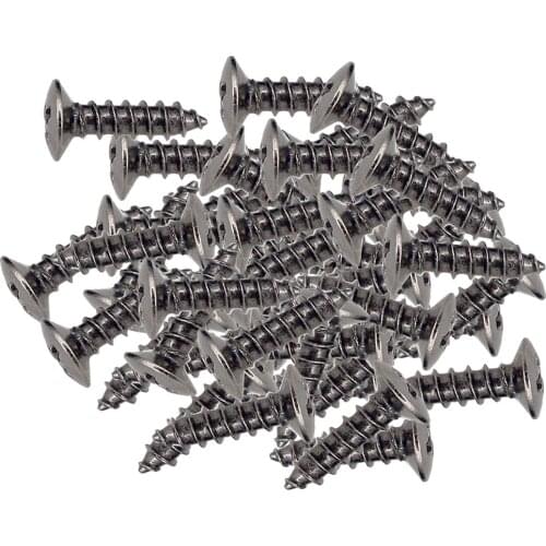 Pack of 50 Iron Pickguard Mounting Screws for Electric Guitar Bass Replacement Accessory 12 x 3mm Black