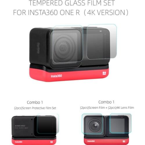 Action Camera Tempered Film Set for Insta360 ONE R Camera HD Protective Film Screen Lens Protective Film Camera Accessories