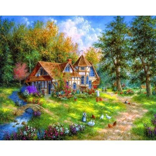 A10479 11CT/14CT/18CT/25CT/28CT oil street patterns Counted Cross Stitch DIY Cross Stitch Kits Embroidery Needlework Sets