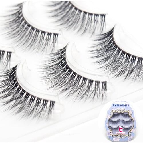 ICYCHEER Japanese Natural Style False Eyelashes Makeup Ultra Light Air Lashes Extension Handmade Soft Upper and Lower Eyelashes