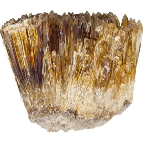 TUMBEELLUWA 1.9'' Natural Raw Amber Calcite Crystal Cluster Geode Stone Mineral Specimen Gemstone for Reiki Healing Home Decor