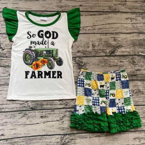 2020 New 2PCS Children Baby Girls clothing Flutter Sleeve Tops and Ruffles pants boutique clothing set summer outfits