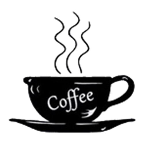 New qualified Coffee cup small decorative wall stickers(black)22*23cm