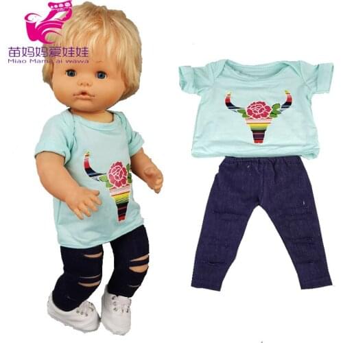 17 inch baby doll clothes Ripped jeans for 40 cm Nenuco Ropa y su Hermanita dolls clothes