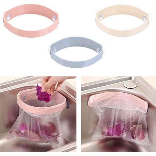 Kitchen Organizer Rangement Cuisine Cucina Creative Power Suction Cup Garbage Bag Kitchen Clip Garbage Storage Rack Cuisine#W