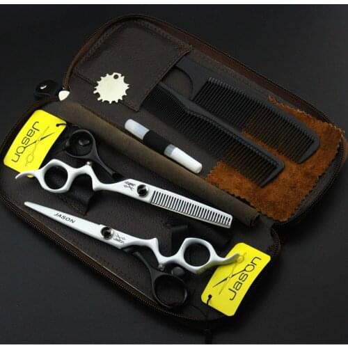 Hairdressing Scissor 4Pcs Suit+Combs+Bag 6.0&#39&#39 17.5cm Brand Jason Japan 440C Cutting Scissors Thinning Shears Hair Scissor