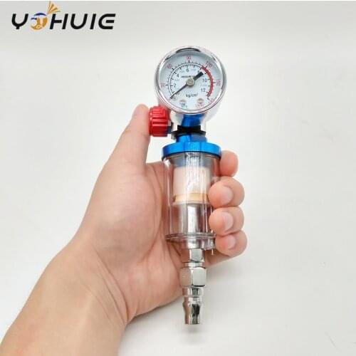 YOHUIE High-grade Scratch Spray Gun Air Regulator Gauge & In-line Water Trap Filter Tool range 0-12BAR/0-180 PSI free shipping