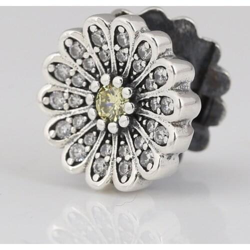 Authentic S925 Reflexions Daisy Clip Charm fit Lady Bracelet Bangle DIY Jewelry