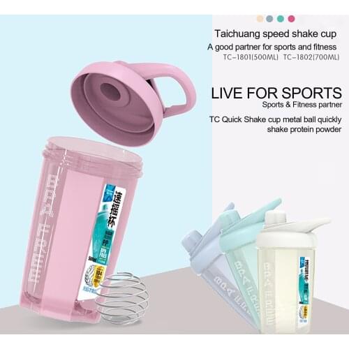 Protein Shaker Bottle For Drink 500ml Leak Proof Drink Herbalife Bottle Plastic Sports Outdoor Travel Water Bottle Drinkware