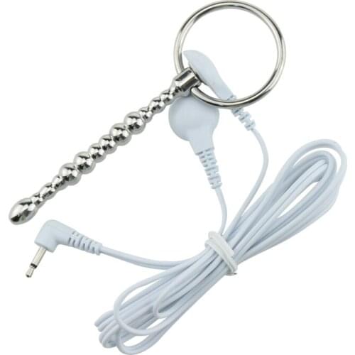 Adult Sex Toys Stainless Steel Chastity Device Dilator Urethral Plug Stimulator with Wire Electric Shock DIY Accessories