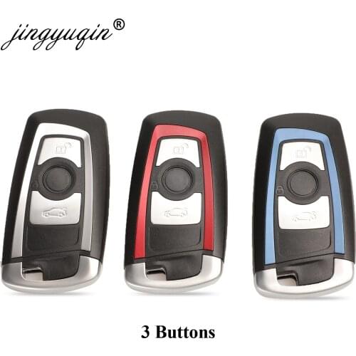 Jinyuqin Smart Key Shell Cover Remote Keyless Case for BMW CAS4 F 3 5 7 Series E90 E92 E93 X5 HU100R with Uncut Blank Blade
