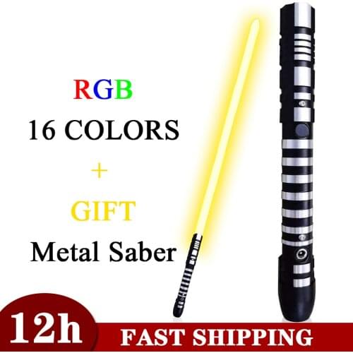 Lightsaber RGB 16 Color Changing Light Saber De Luz Skywalker Cosplay Metal Handle Heavy Dueling 5 Sound Force Blaster LED Sword