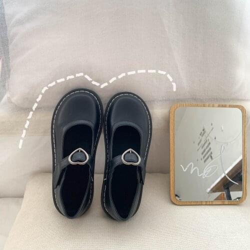 All-match cute Velcro JK small leather shoes spring new retro round head shallow mouth Mary Jane womens shoes