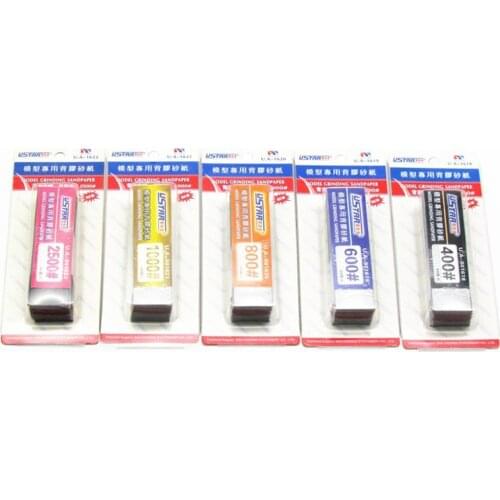 USTAR UA-901618~UA-901622 Model Grinding Sandpaper 400-2500# Mini Self-Adhesive Abrasive,20mm*75mm*40 Sheets