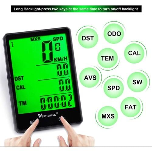 2.8" Bicycle Computer Wireless/wired Mountain Road Bike Rainproof Speedometer Odometer Stopwatch for Cycling Accessorie