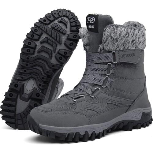High Top Winter Boots Men Antiskid Outdoor Cotton Shoes Women Warm Snow Boot Plush Velvet Lace Up Walking Shoes for Cold Weather