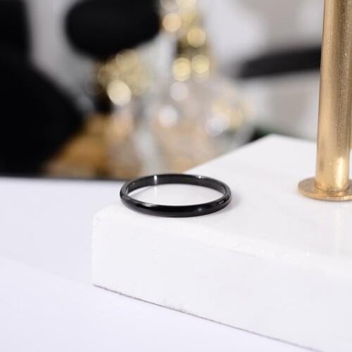 YUN RUO Simple Black Smooth Couple Ring Rose Gold Color Woman Man Gift Fashion Titanium Steel Jewelry Never Fade Drop Shipping